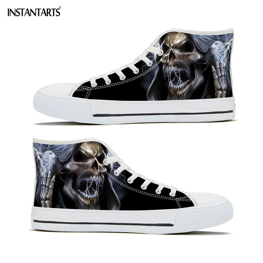 Funk Skull Printing Women Men Flats Shoes Cool Design Walking