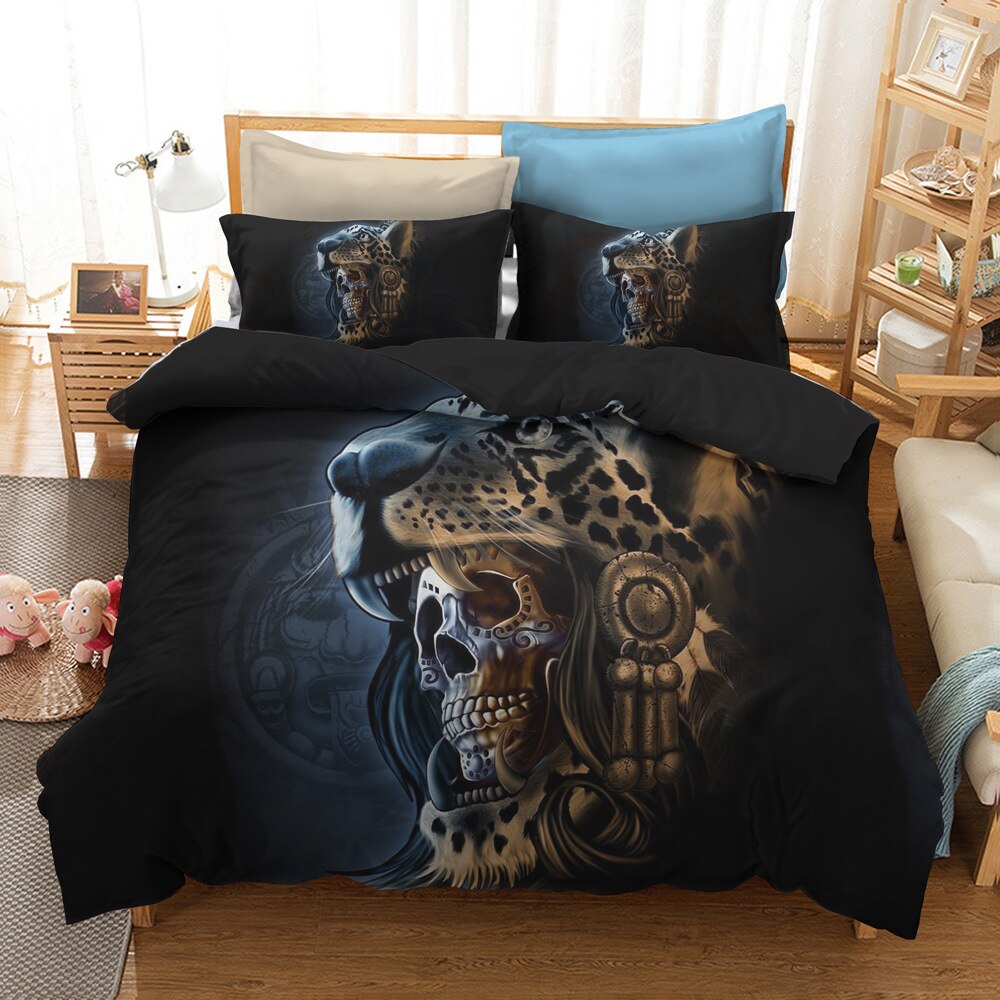 Sugar skull Bedding Sets king beauty kiss skull Duvet Cover Bed