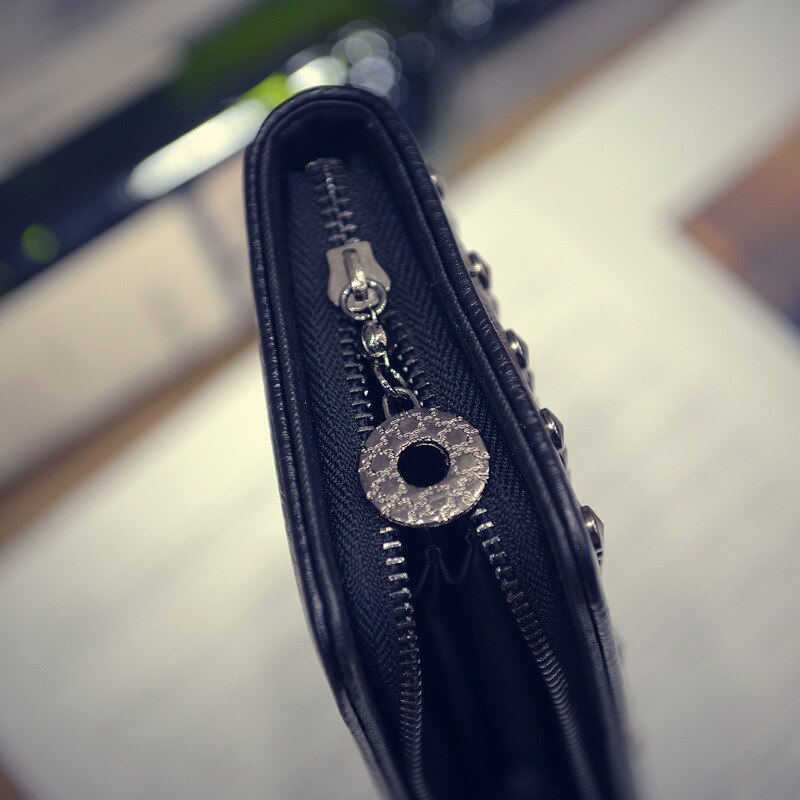 Women wallet Patchwork Rivet leather wallet women's clutch purse