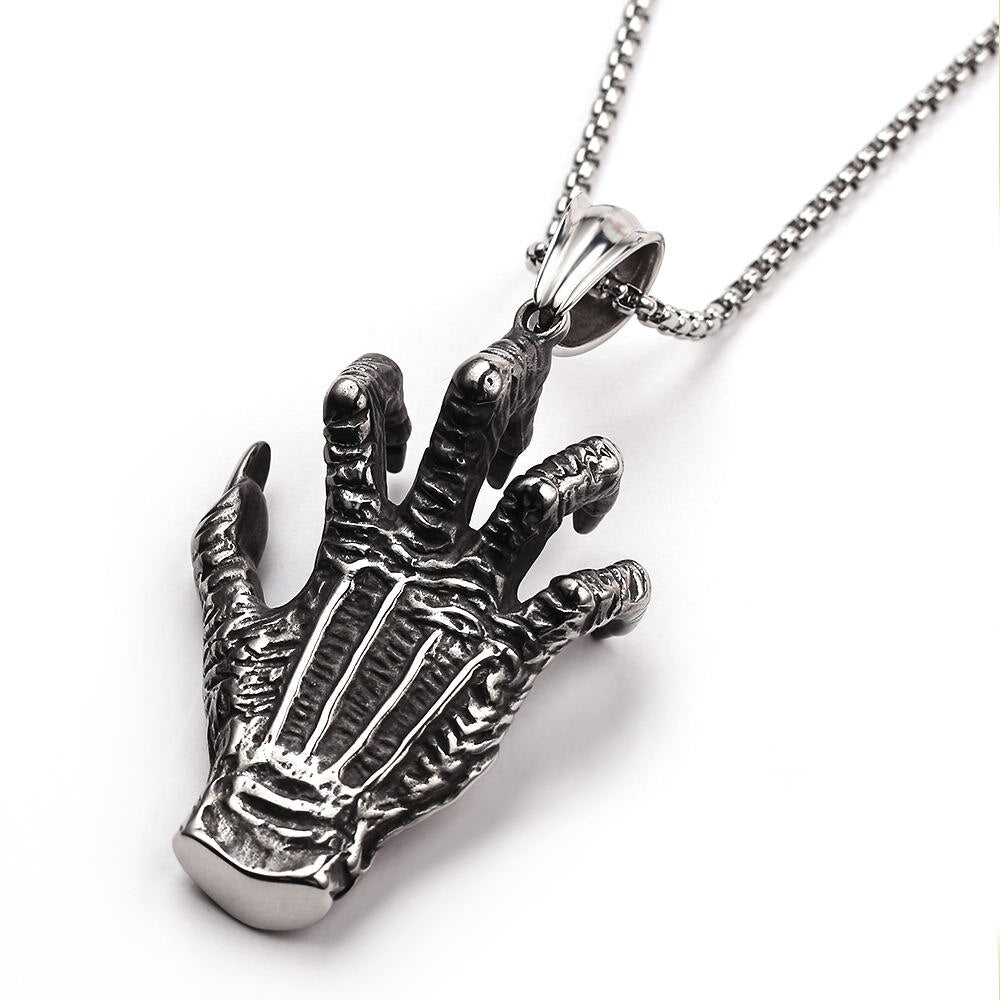Wholesale 10 Piece Demon Claw Necklace Hell Satan Devil Hand Punk Man Necklace