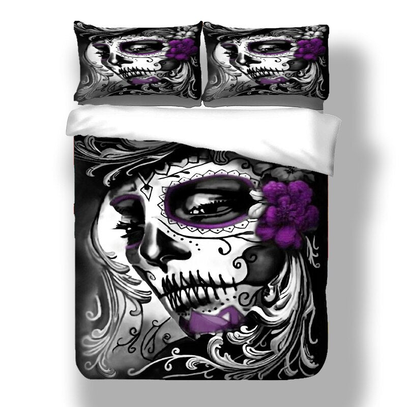 Gothic Skull 3D Print Bedding Set Single Twin Full Queen Super King