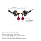 1.26Ct Natural Ruby Filed Glass Skull Stud Earrings 925 Sterling Silver