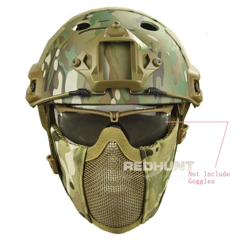 Tactical Helmet Mask Cs Airsoft Paintball Army War Game Motorcycle Hunting Solid Color Fast Helmet