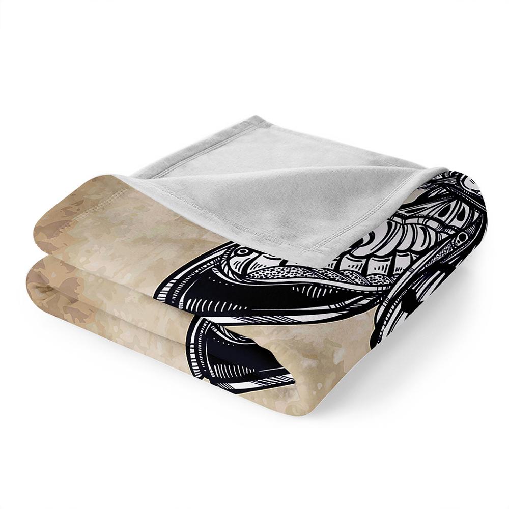 3D Skull Moth Blanket Warm Soft Plush Blanket Throw