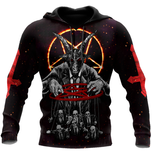 Lord Of Death Satanic Skull 3D All Over Printed Autumn Men Hoodies Unisex Casual Zip Pullover Streetwear