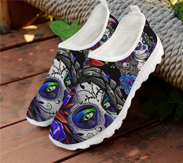 Flats Women Sneakers Casual Summer Skull