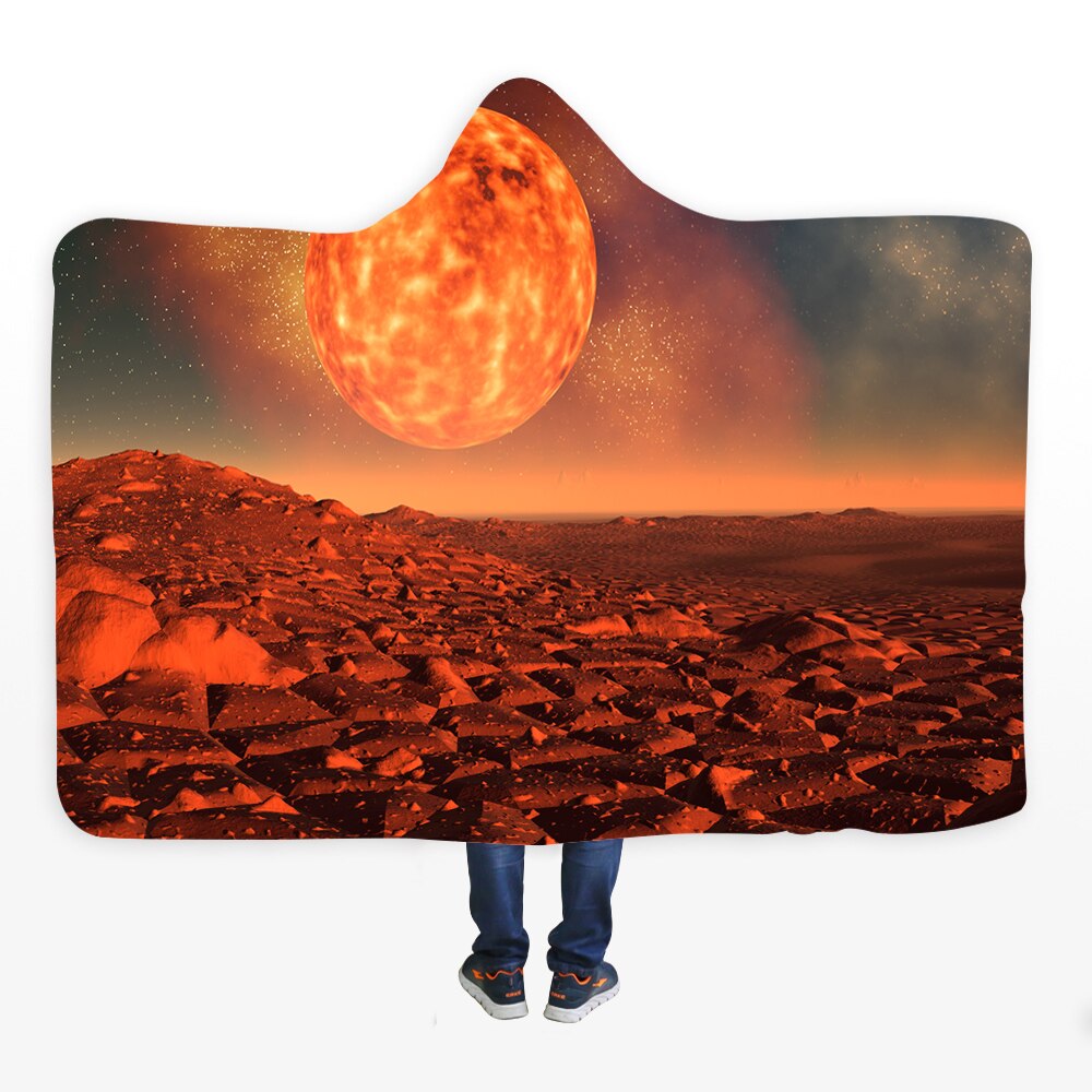 3D Halloween Skull Print Hooded Blanket Comfortable Soft Blanket