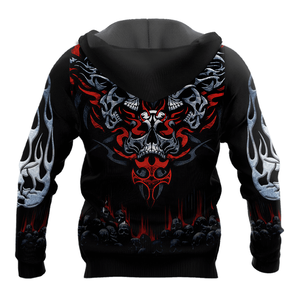 Heart Skull Funny Tattoo 3D All Over Printed Mens hoodies and Sweatshirt Autumn Unisex zipper Hoodie Casual Sportswear