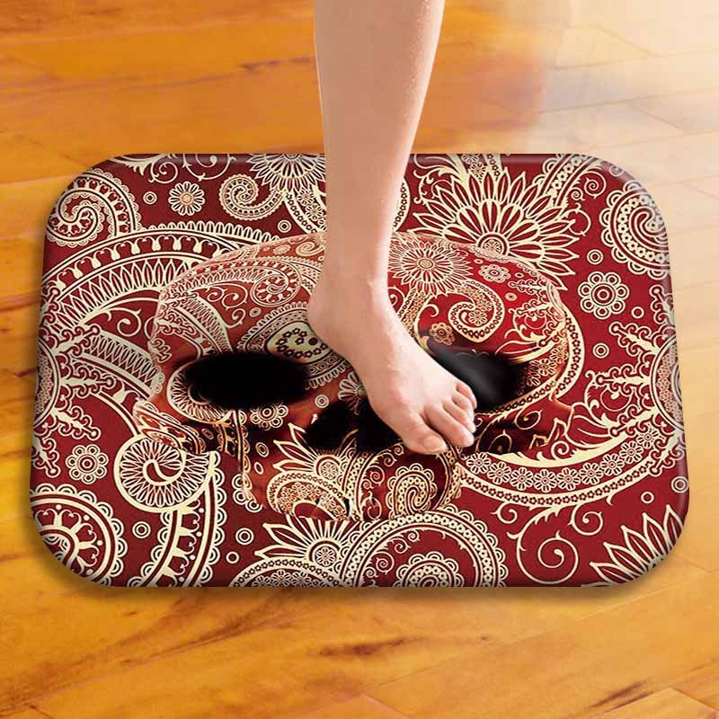 Skull Mats Flannel Carpet Non-slip Mats Home Decorations
