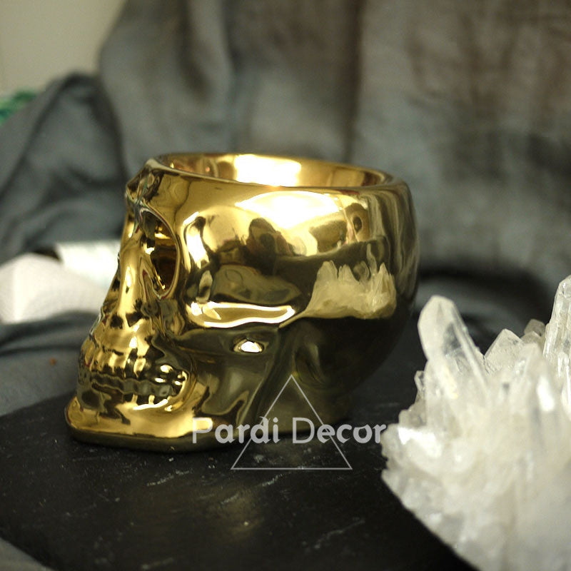 Holiday alternative golden skull candle holder silver/black holder/personality decoration craft 1pc/lot