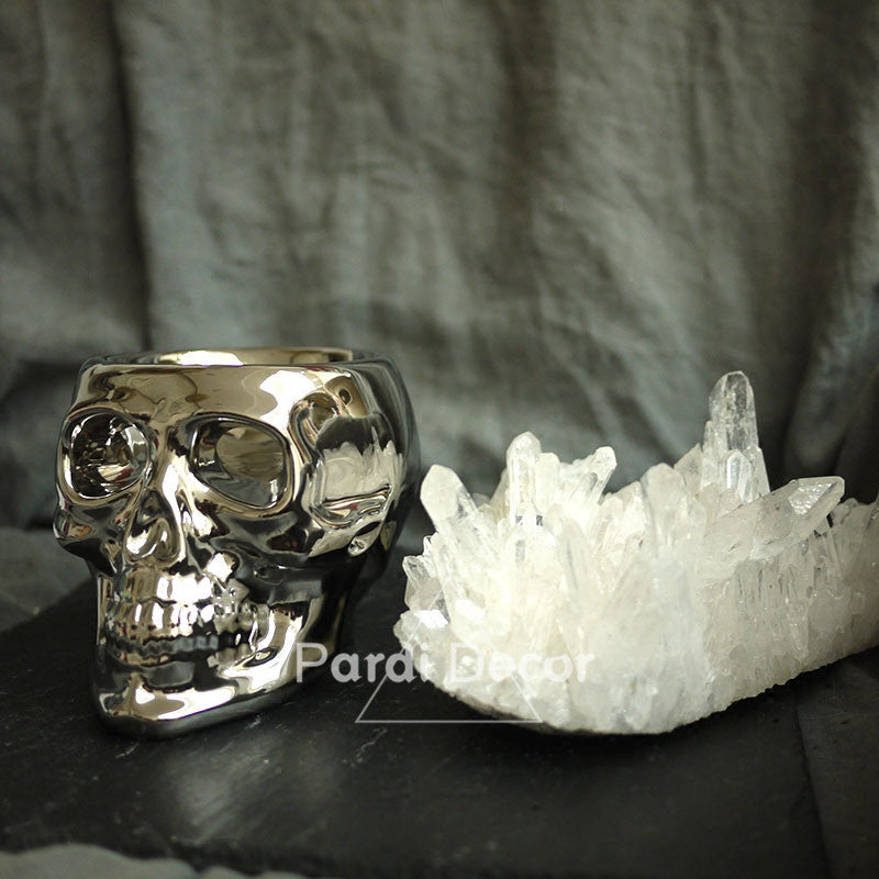 Holiday alternative golden skull candle holder silver/black holder/personality decoration craft 1pc/lot