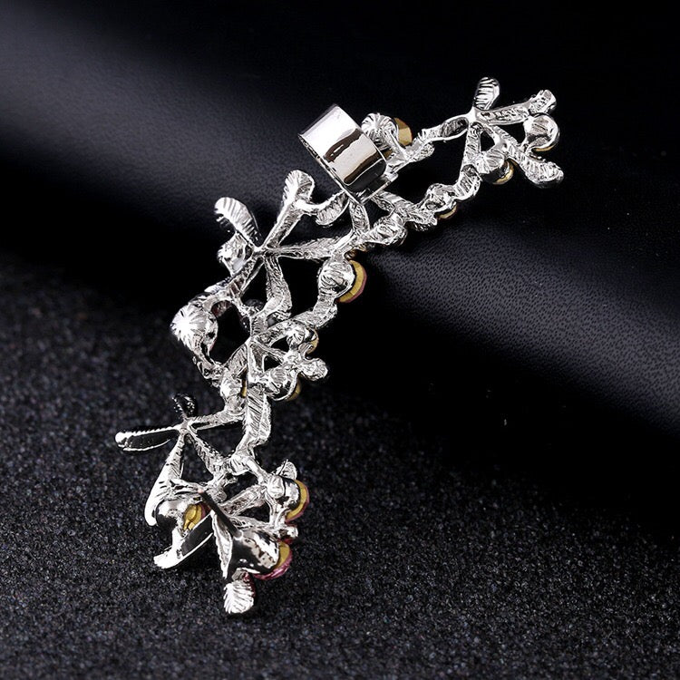 Hot Ear Clip Fashion Flower Design Ear cuff Jewelry CZ Golden Clip On Earrings Ear Cuffs For Women