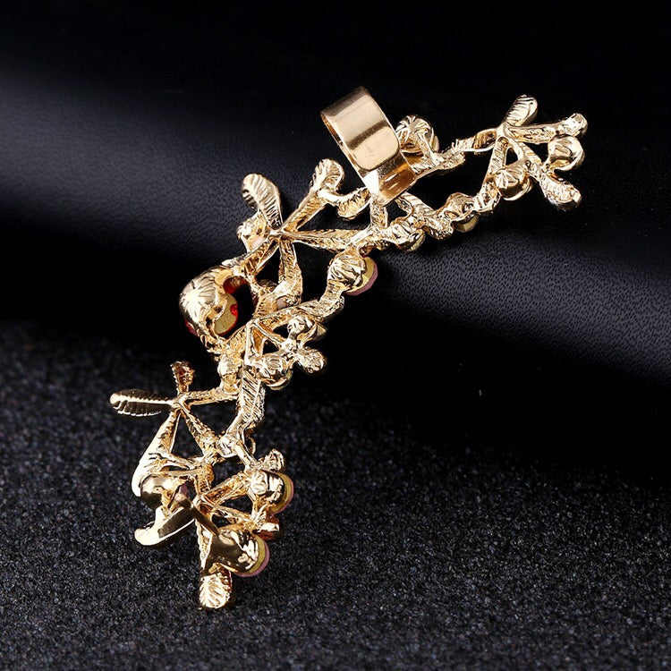 Hot Ear Clip Fashion Flower Design Ear cuff Jewelry CZ Golden Clip On Earrings Ear Cuffs For Women