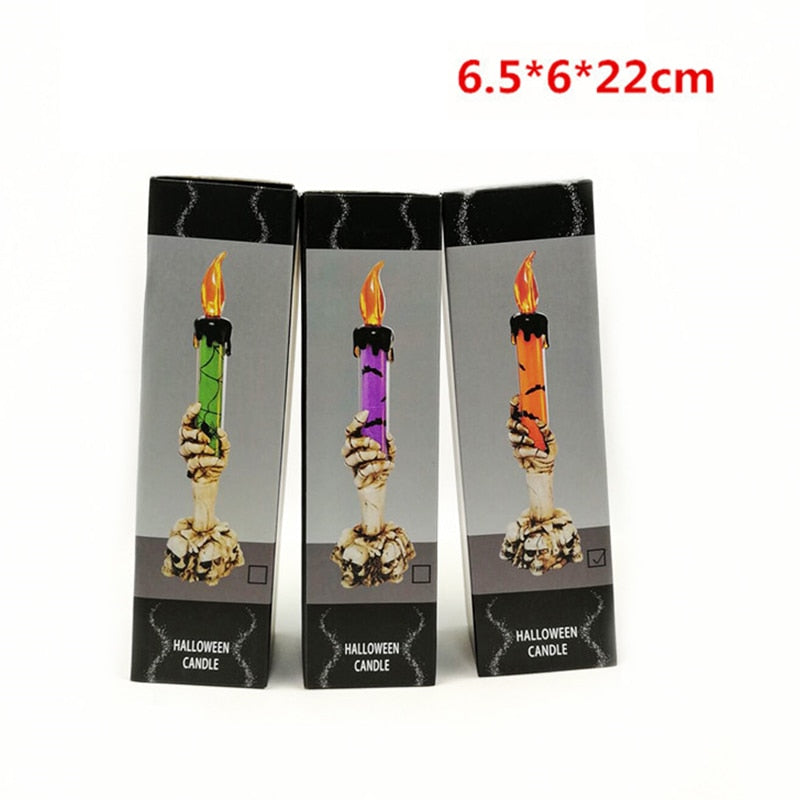 Hot Funny LED Light Candle Holder Table Stand Candelabra Skull Skeleton
