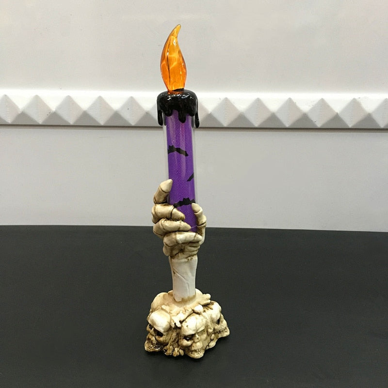 Hot Funny LED Light Candle Holder Table Stand Candelabra Skull Skeleton