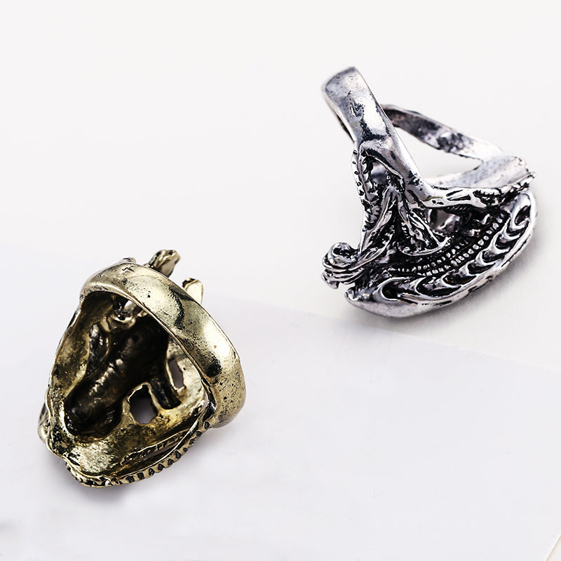Hot selling AVP Alien Predator Punk Ring Alien Warrior Rings Cool Jewelry Animal Skull Biker Ring For Men and Women