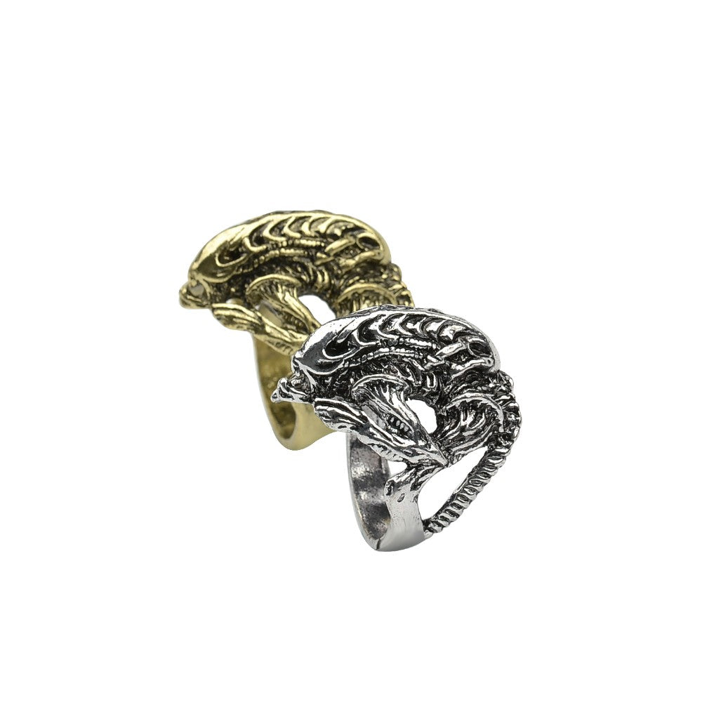 Hot selling AVP Alien Predator Punk Ring Alien Warrior Rings Cool Jewelry Animal Skull Biker Ring For Men and Women