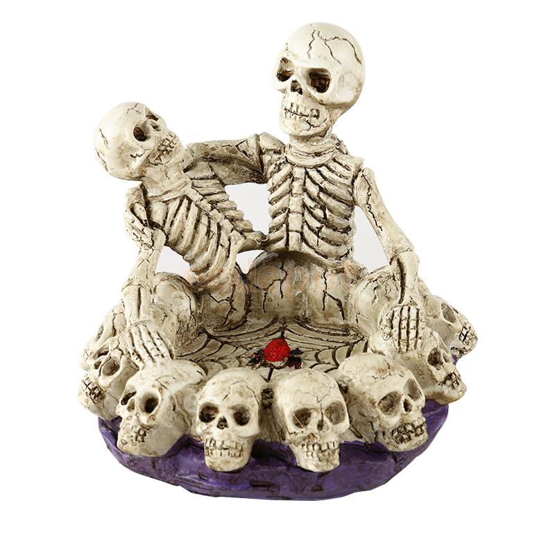 Human Skull Cigarette Smoking Ashtray Container Replica Creative Decor