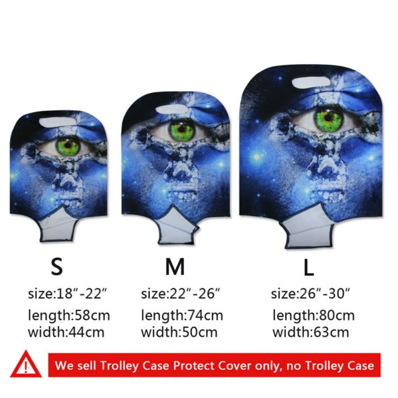 3D Punk Skull Head Printed Luggage Waterproof Covers for 18-30 Inch
