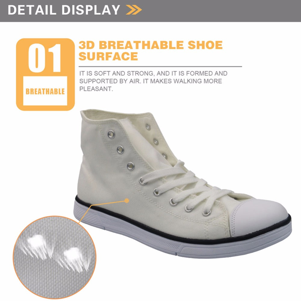 Punk Azrael Skull Print Men Canvas Shoes Casual Man's Lace-up Flats Shoes Fashion High top Vulcanized Shoes for Boys