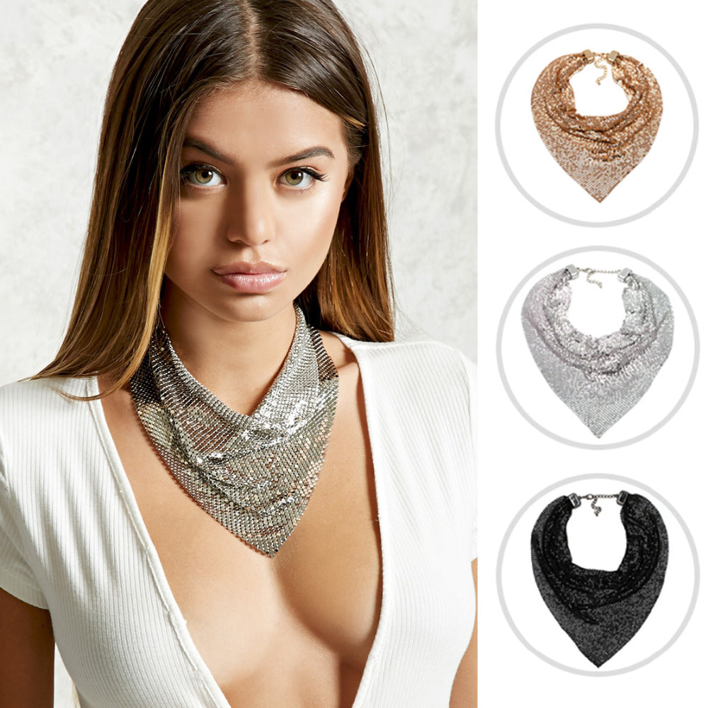 Matel Statement Jewelry Bib Collar Chokers Necklace For Women Trendy Punk Maxi Necklace Bohemian Necklace F1209