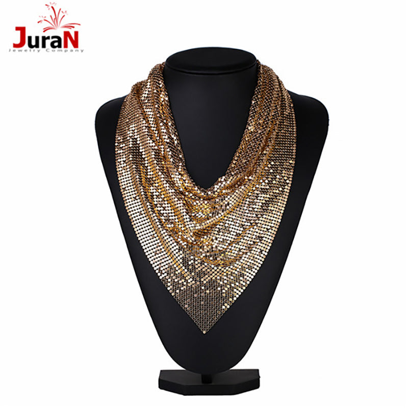Matel Statement Jewelry Bib Collar Chokers Necklace For Women Trendy Punk Maxi Necklace Bohemian Necklace F1209