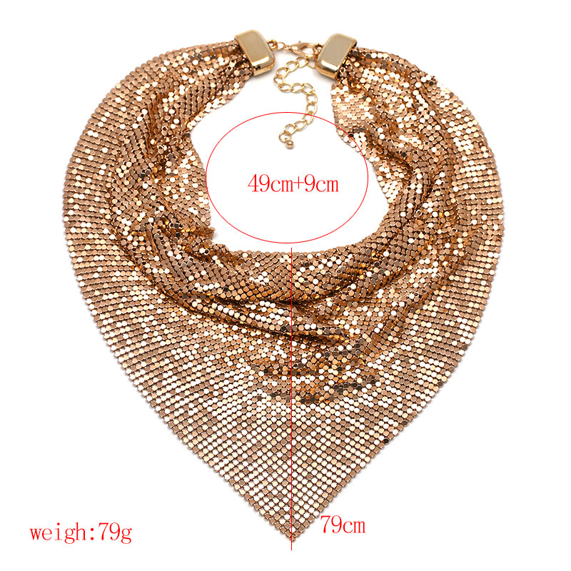 Matel Statement Jewelry Bib Collar Chokers Necklace For Women Trendy Punk Maxi Necklace Bohemian Necklace F1209