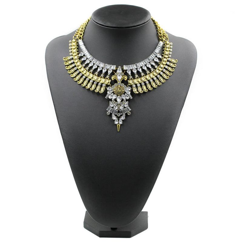 New Fashion Vintage Necklaces & Pendants Big Collar Necklace Gold Necklace Crystal Jewelry Statement Necklace N2202