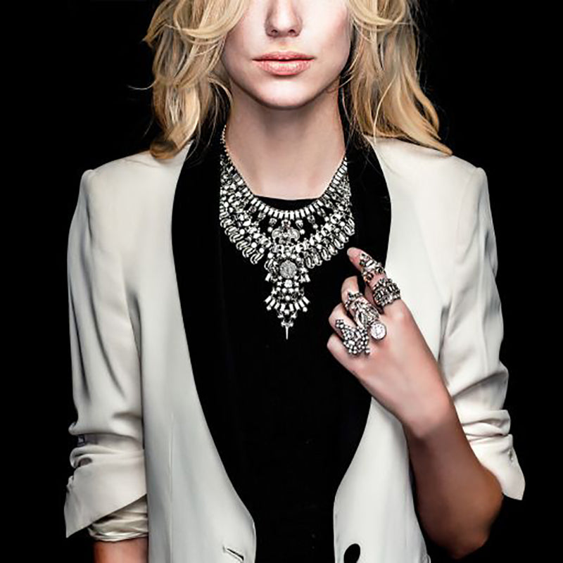 New Fashion Vintage Necklaces & Pendants Big Collar Necklace Gold Necklace Crystal Jewelry Statement Necklace N2202