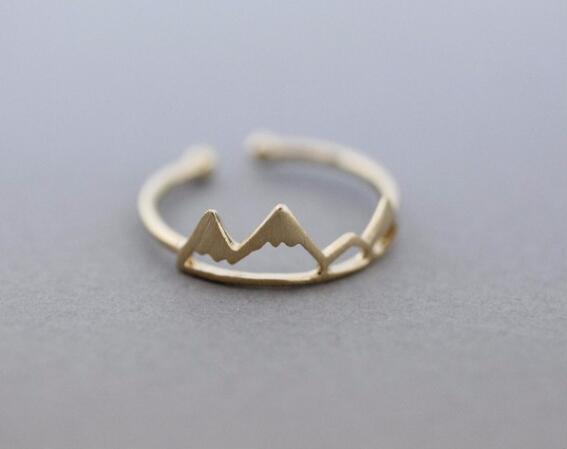 New Fashion Adjustable Ring Open Mountain Rings for Women Birthday Gift Charm Jewelry Finger Wave Rings Anillos Bague