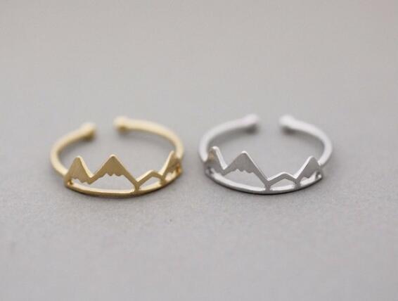 New Fashion Adjustable Ring Open Mountain Rings for Women Birthday Gift Charm Jewelry Finger Wave Rings Anillos Bague