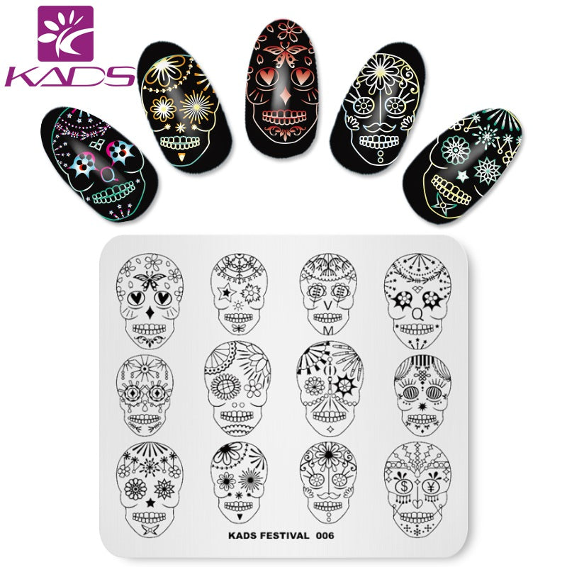 Sugar Skull Template Nail Art