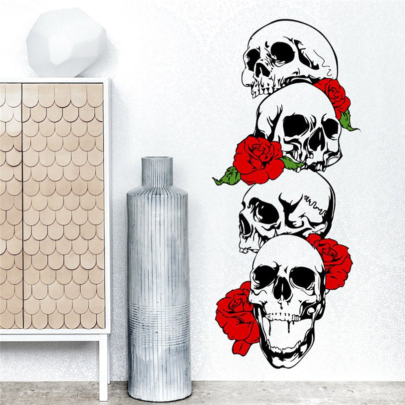Wall Stickers Skull Skeleton Background Wall Sticker Removable PVC 57x45CM Wall Stickers Home Decor Living Room Skull