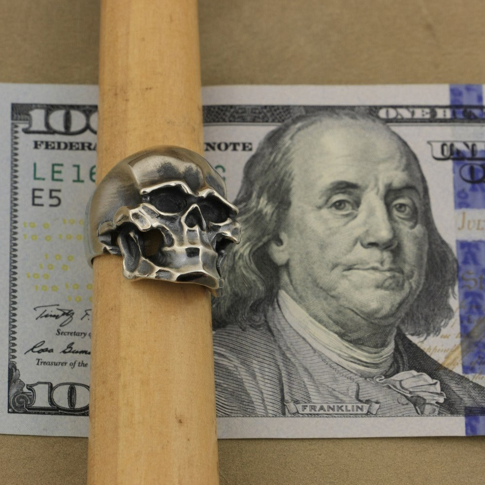 925 Sterling Silver Heavy Skull Ring Mens Biker Rock Punk Ring TA43 US Size 7~15