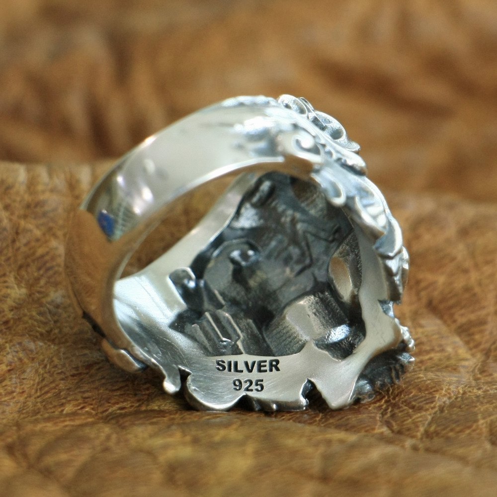 925 Sterling Silver Masonic Skull Ring Mens Biker Punk Ring TA116 US Size 7~15