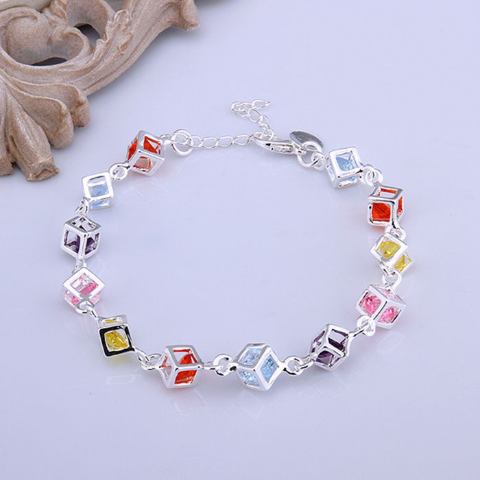 925 jewelry silver plated bracelet, 925-sterling-silver fashion jewelry Colored Stone Bracelet /afsaiwza bscakjja