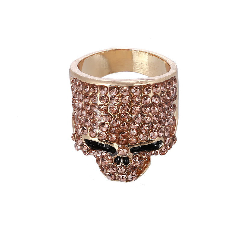 Fashion Rock Punk Gold Silver Black Crystal Skull Ring For Women Men Jewelry Gothic Biker Rings Party Gift