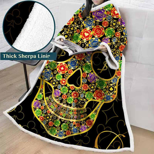 3D Printed Hot Stamping Sugar Skull Throw Blanket