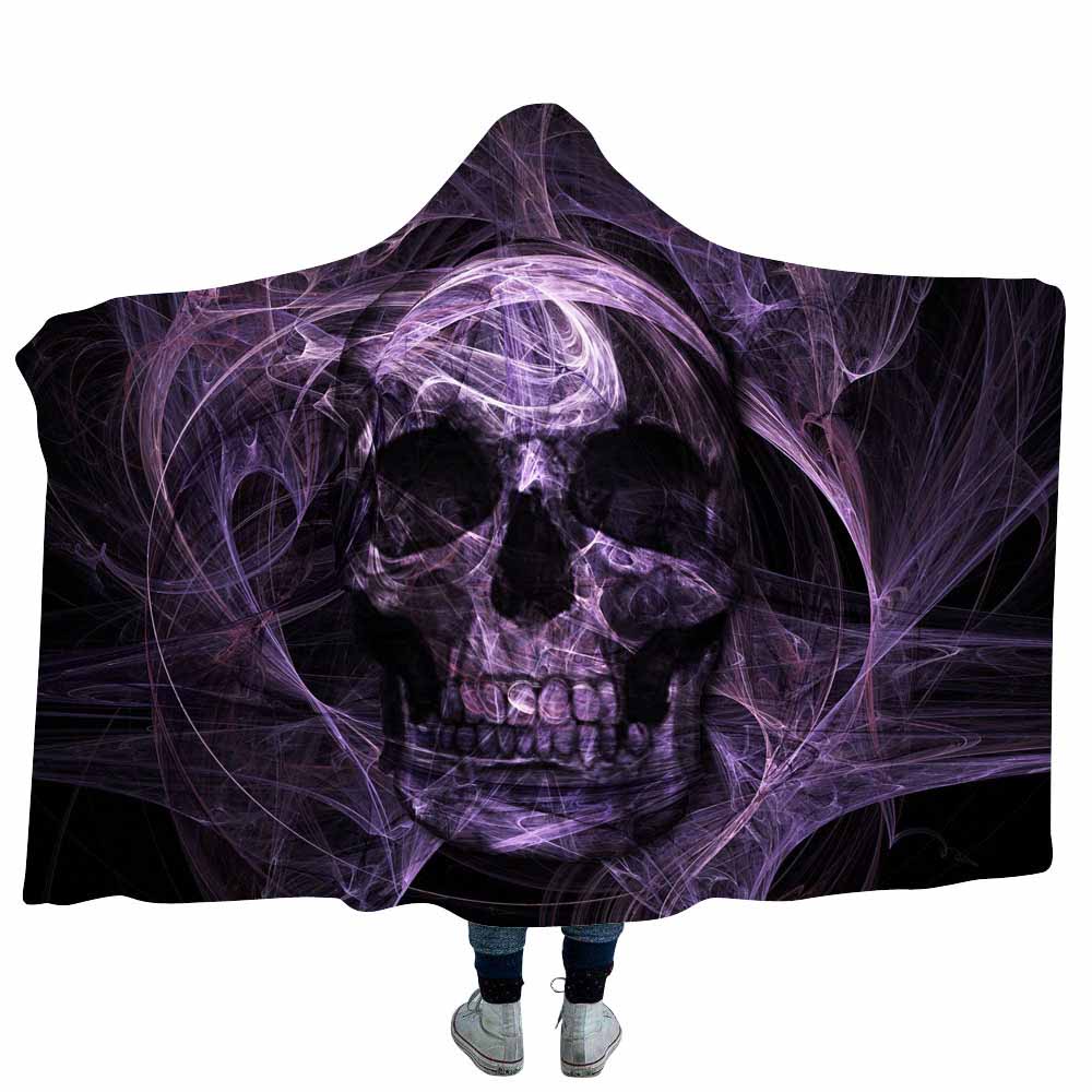 3D Printed Psychedelic Sugar Skull Hoodie Blanket