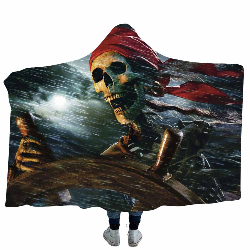 3D Printed Psychedelic Sugar Skull Hoodie Blanket
