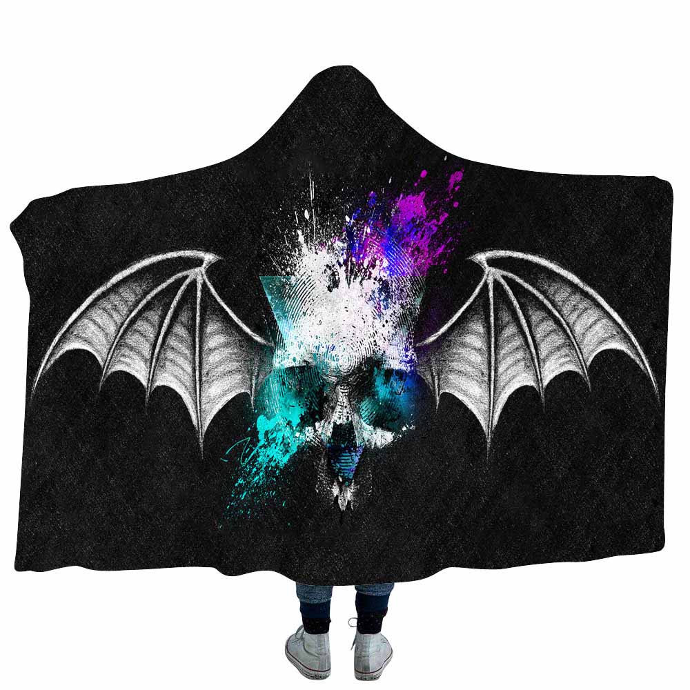 3D Printed Psychedelic Sugar Skull Hoodie Blanket