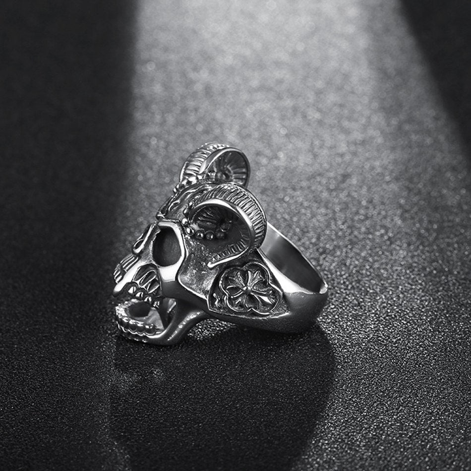 Vintage Goat Skull for Man Gothic Sport Biker Male Finger Rings Lr180