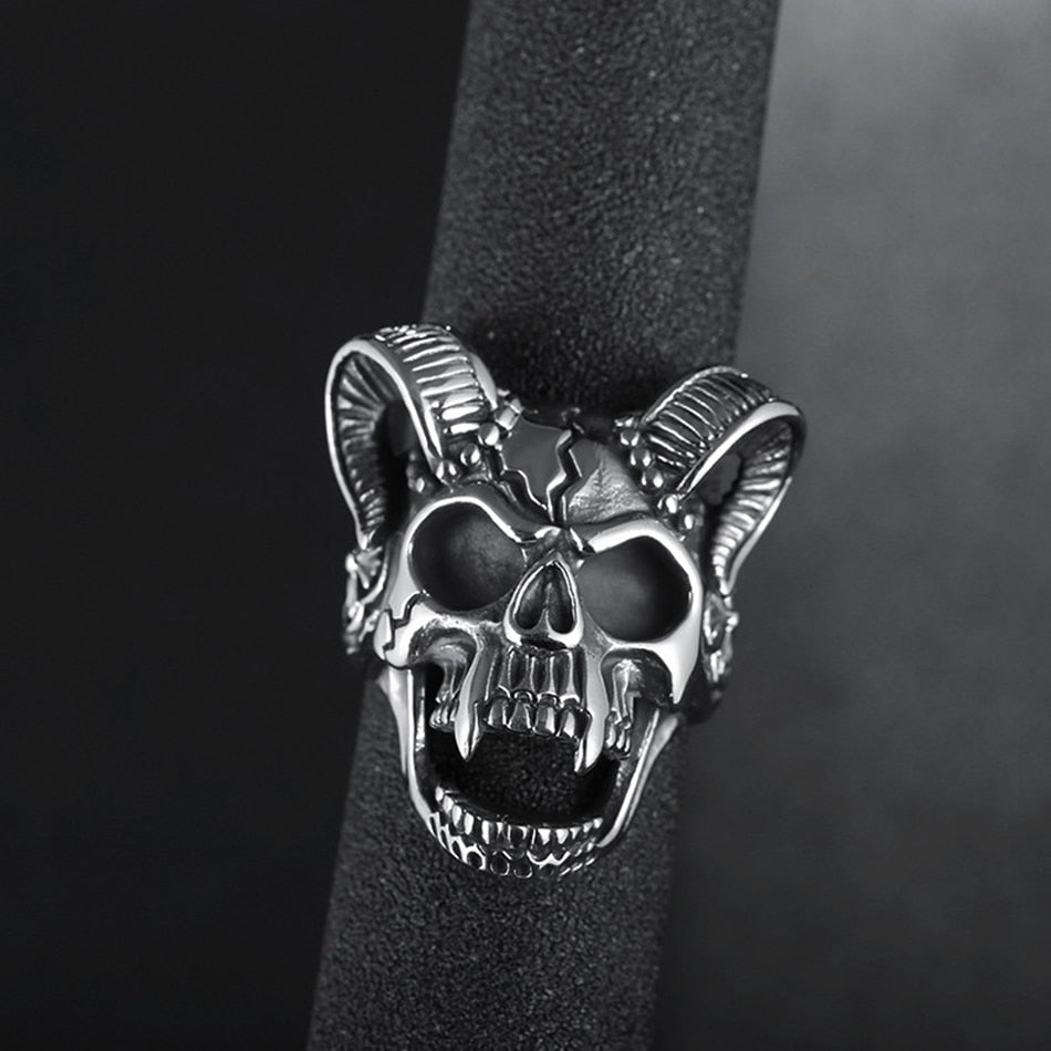 Vintage Goat Skull for Man Gothic Sport Biker Male Finger Rings Lr180