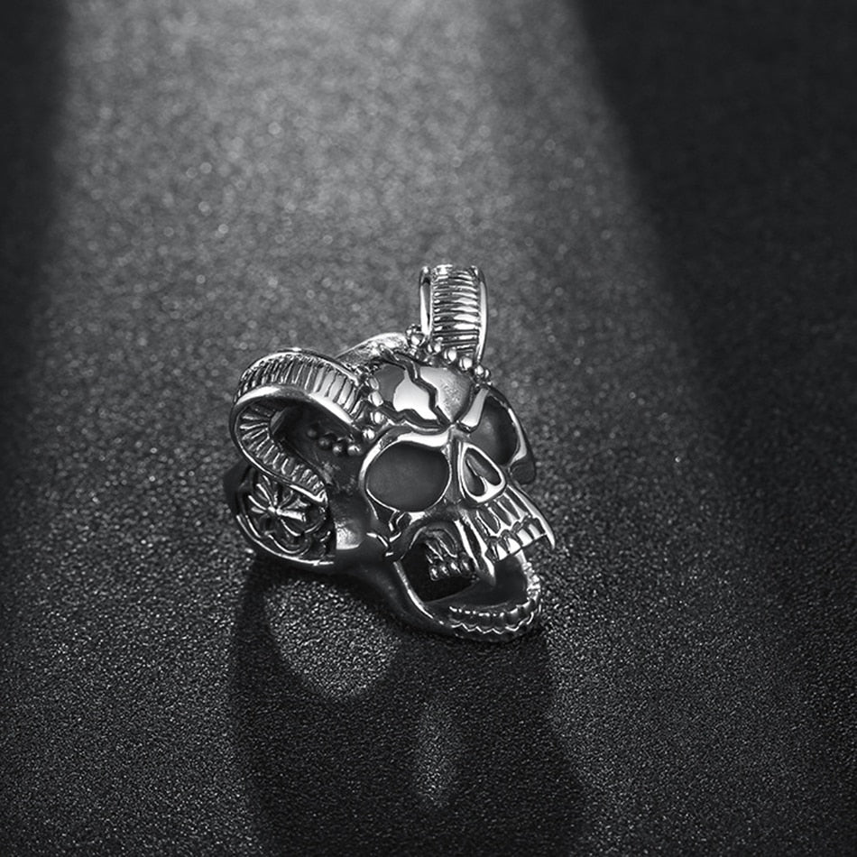 Vintage Goat Skull for Man Gothic Sport Biker Male Finger Rings Lr180