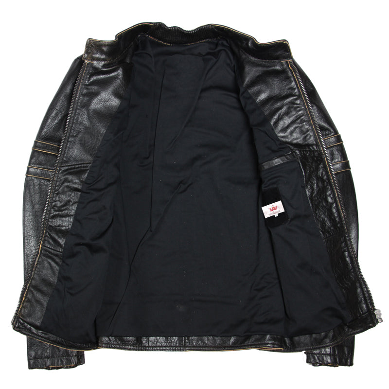 Motorcycle Leather Jacket Men Leather Jacket Skull Cowhide Black Vintage Genuine Leather Jacket Mens Biker Coat 092