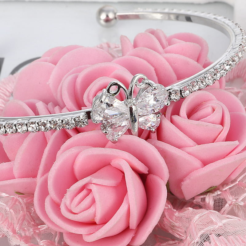 MINHIN New Arrival Romantic Butterfly Design Cuff Bracelet High Quality Golden Plated Wedding Bracelet Girl's Banquet Accessory