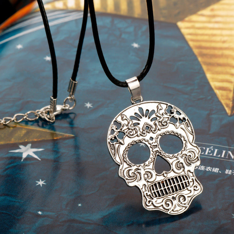 Fashion Classic Mexican Sugar Skull Necklace Day Of The Dead Skeleton Pendant Necklace Men's Charm Jewelry Gift