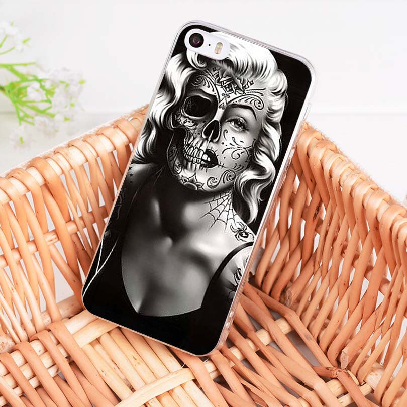 Day of the Dead transparent soft tpu phone case cover