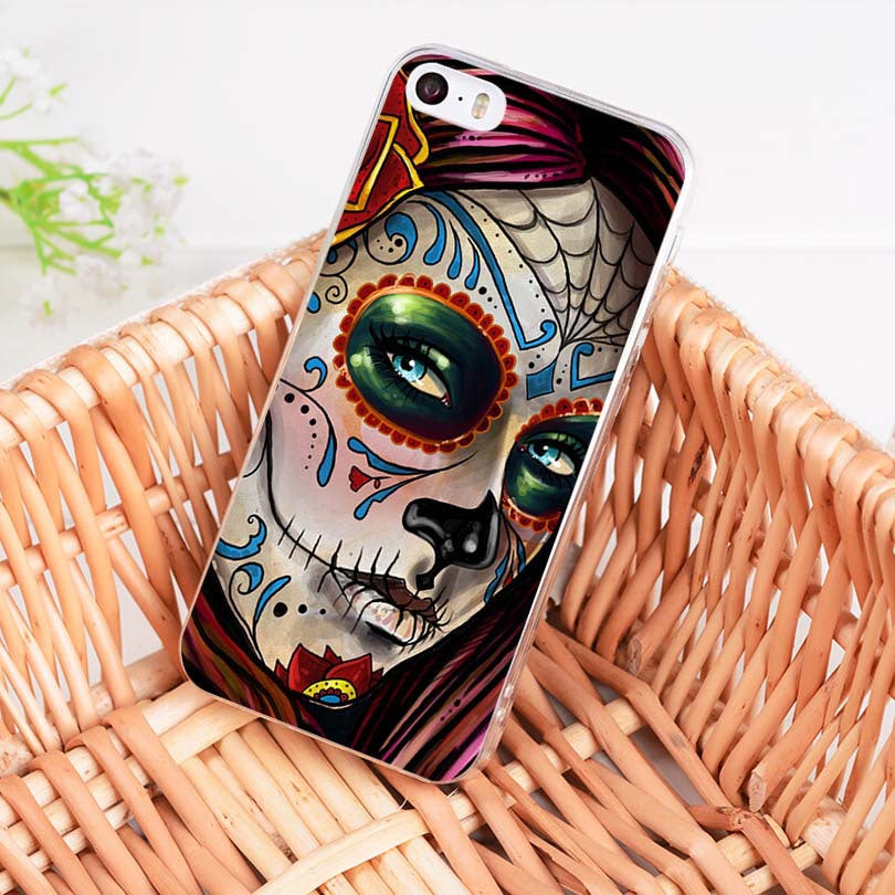 Day of the Dead transparent soft tpu phone case cover