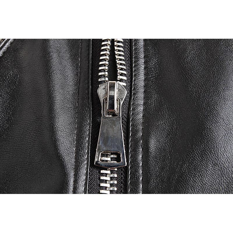 Male Plus Size Leather Jacket Skull Rivet Studded Punk Rock Men